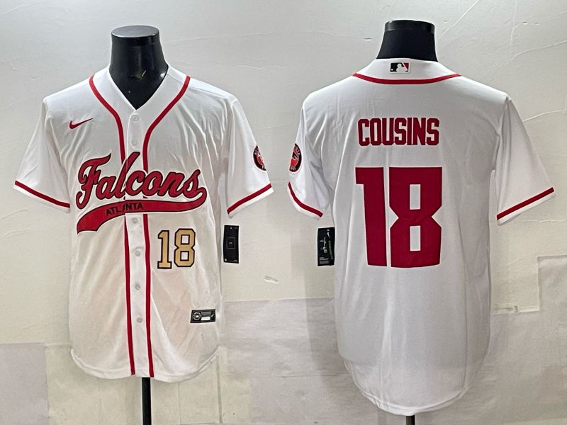 Men 2025 Nike Atlanta Falcons #18 Cousins white Joint Name Limited NFL Jersey style 03->atlanta falcons->NFL Jersey